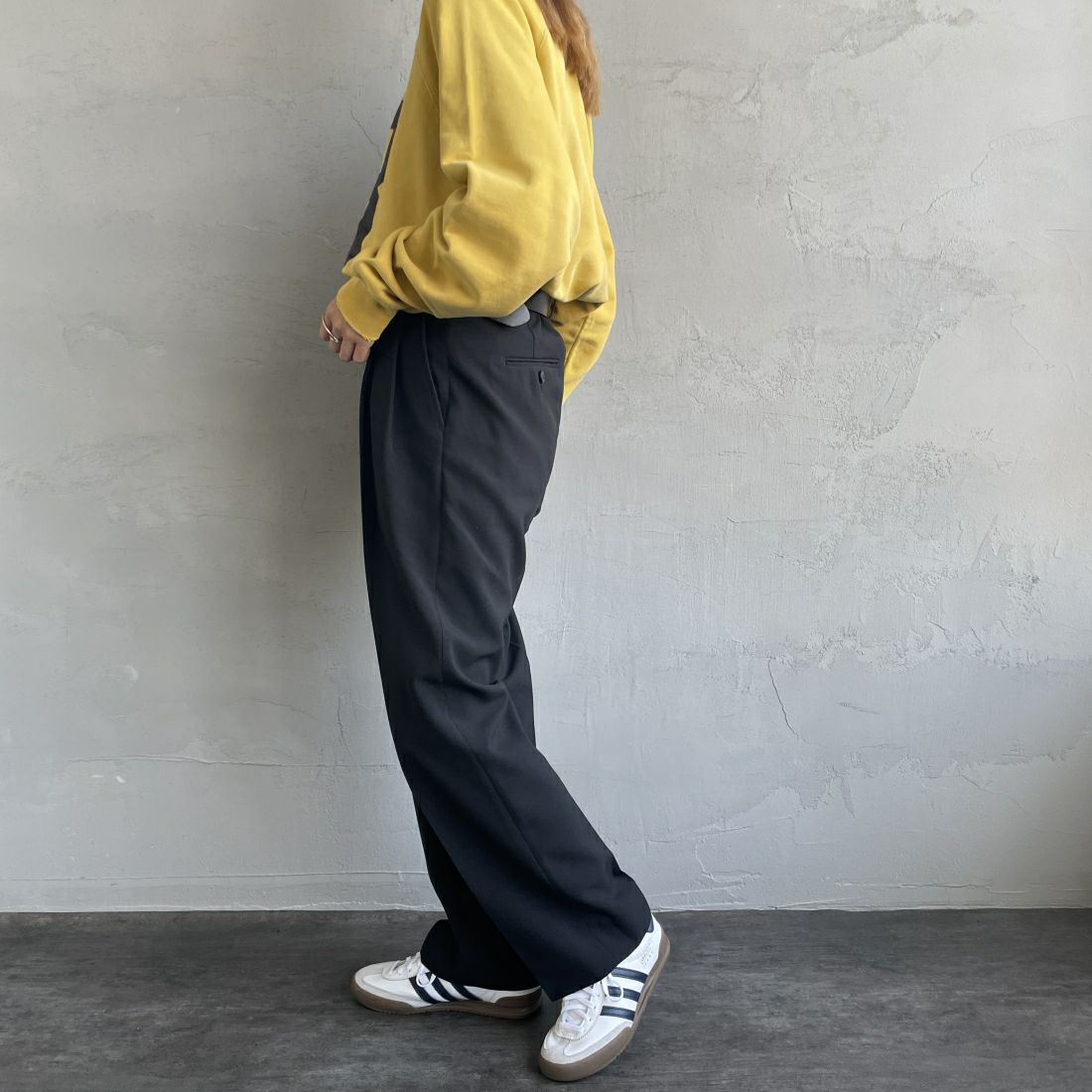 THE SHINZONE [ザ シンゾーン] クライスラーパンツ [21AMSPA01] 07 BLACK&&モデル身長：156cm 着用サイズ：PO&&