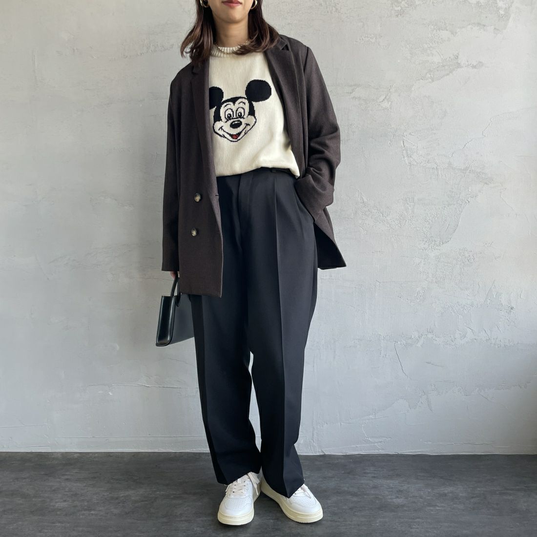 THE SHINZONE [ザ シンゾーン] クライスラーパンツ [21AMSPA01] 07 BLACK&&モデル身長：163cm 着用サイズ：32&&