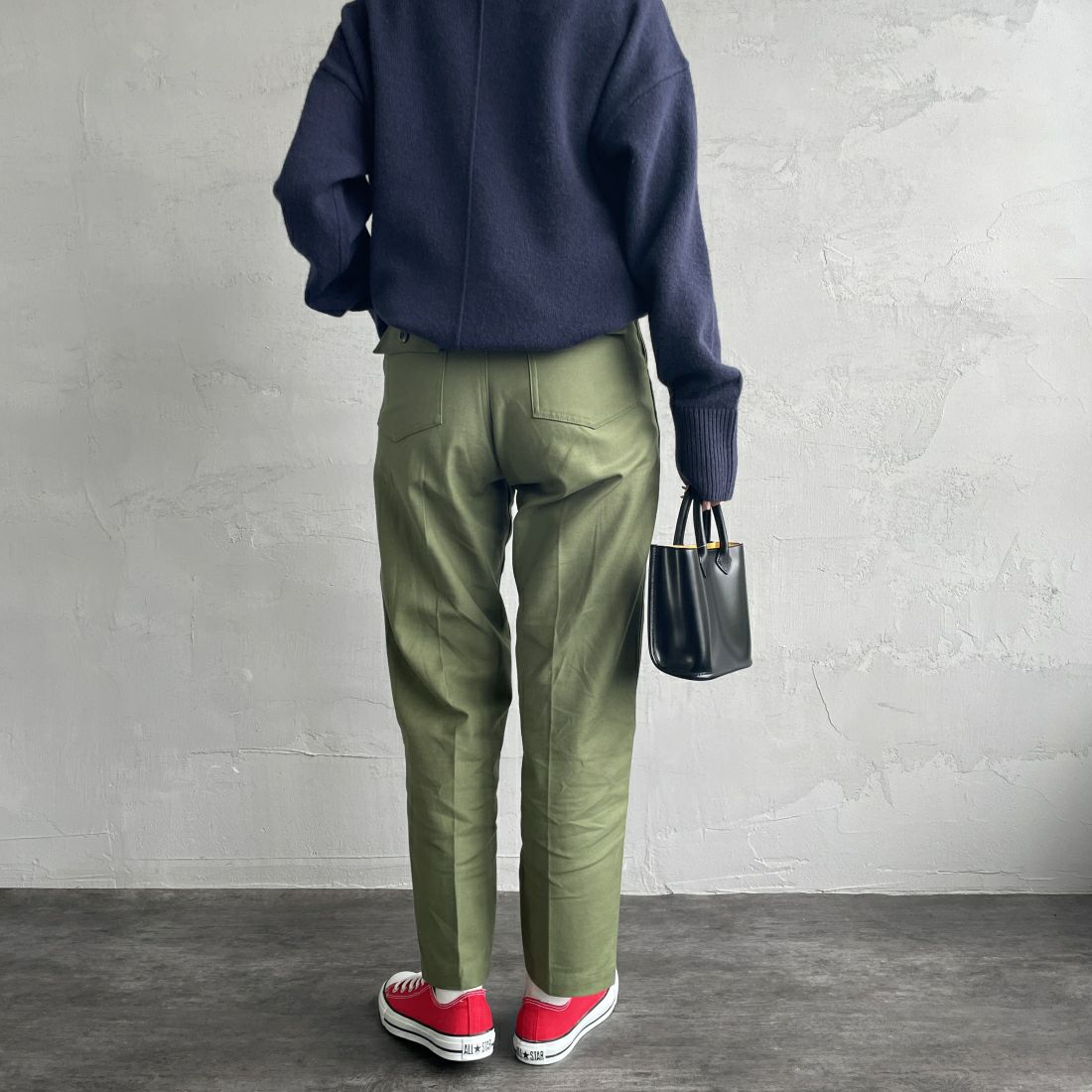 THE SHINZONE [ザ シンゾーン] ベイカーパンツ [15AMSPA18] 62 KHAKI &&モデル身長：163cm 着用サイズ：34&&