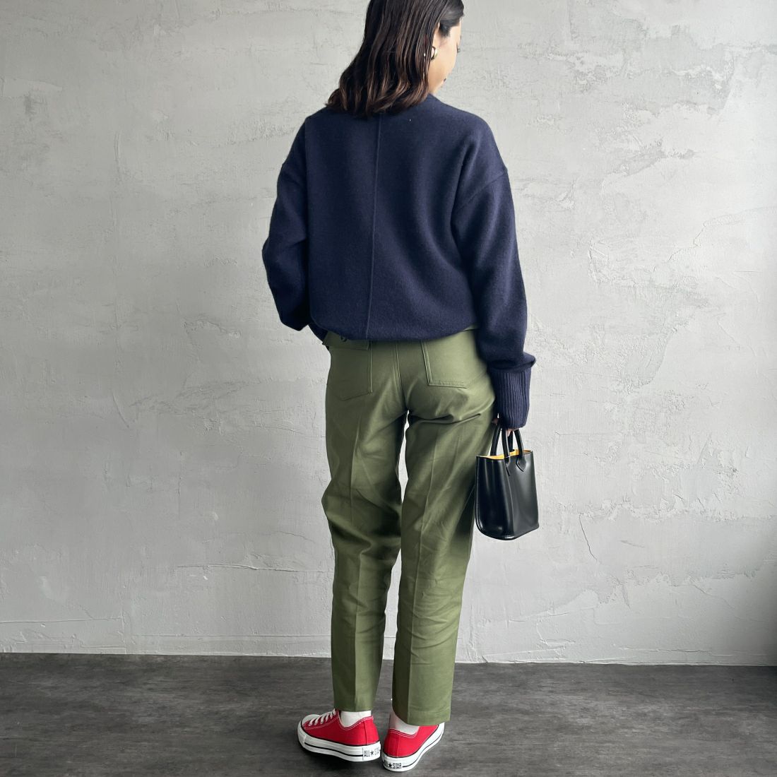 THE SHINZONE [ザ シンゾーン] ベイカーパンツ [15AMSPA18] 62 KHAKI &&モデル身長：163cm 着用サイズ：34&&