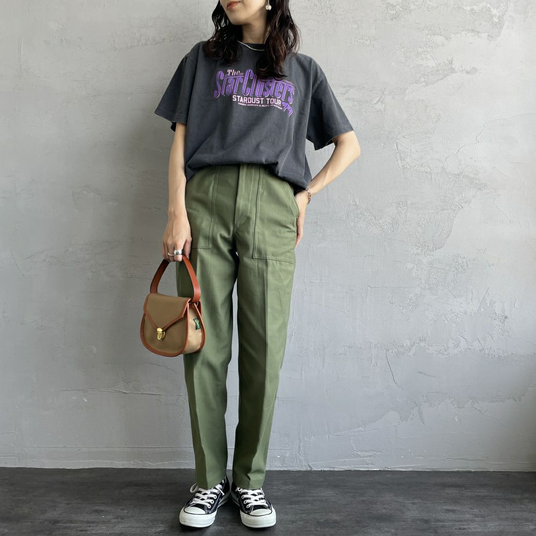 THE SHINZONE [ザ シンゾーン] ベイカーパンツ [15AMSPA18] 62 KHAKI &&モデル身長：160cm 着用サイズ：34&&