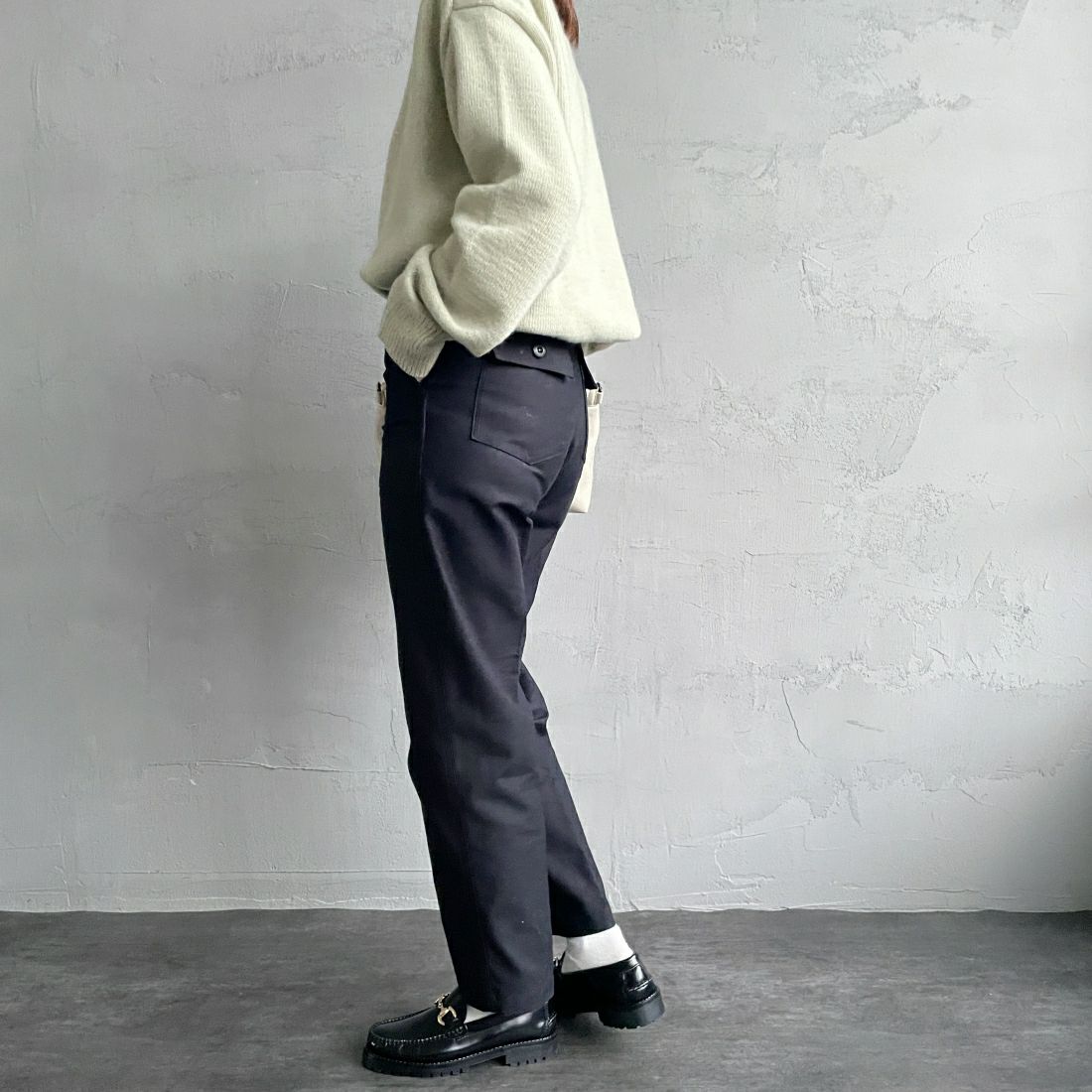THE SHINZONE [ザ シンゾーン] ベイカーパンツ [15AMSPA18] 07 BLACK &&モデル身長：163cm 着用サイズ：32&&