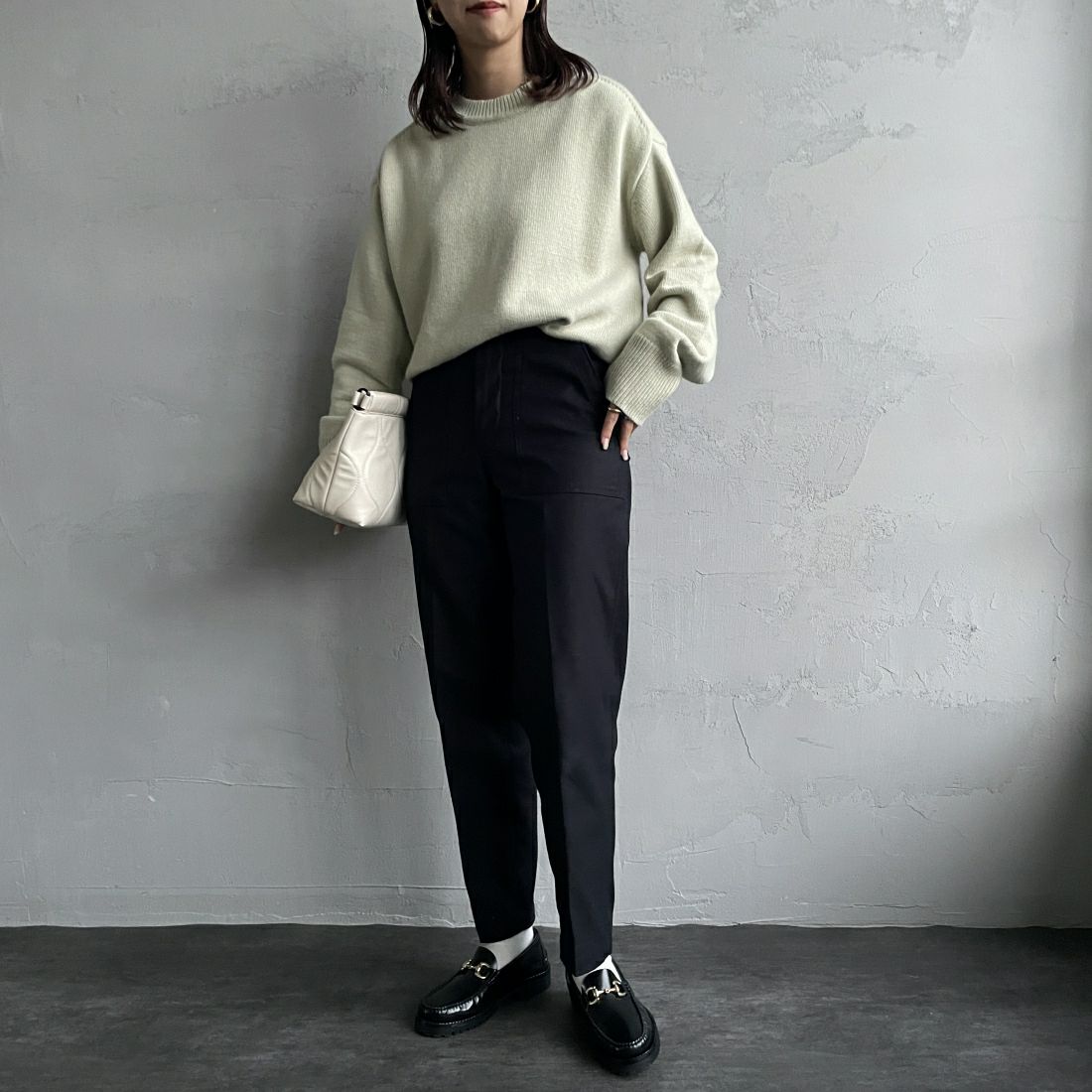 THE SHINZONE [ザ シンゾーン] ベイカーパンツ [15AMSPA18] 07 BLACK &&モデル身長：163cm 着用サイズ：32&&