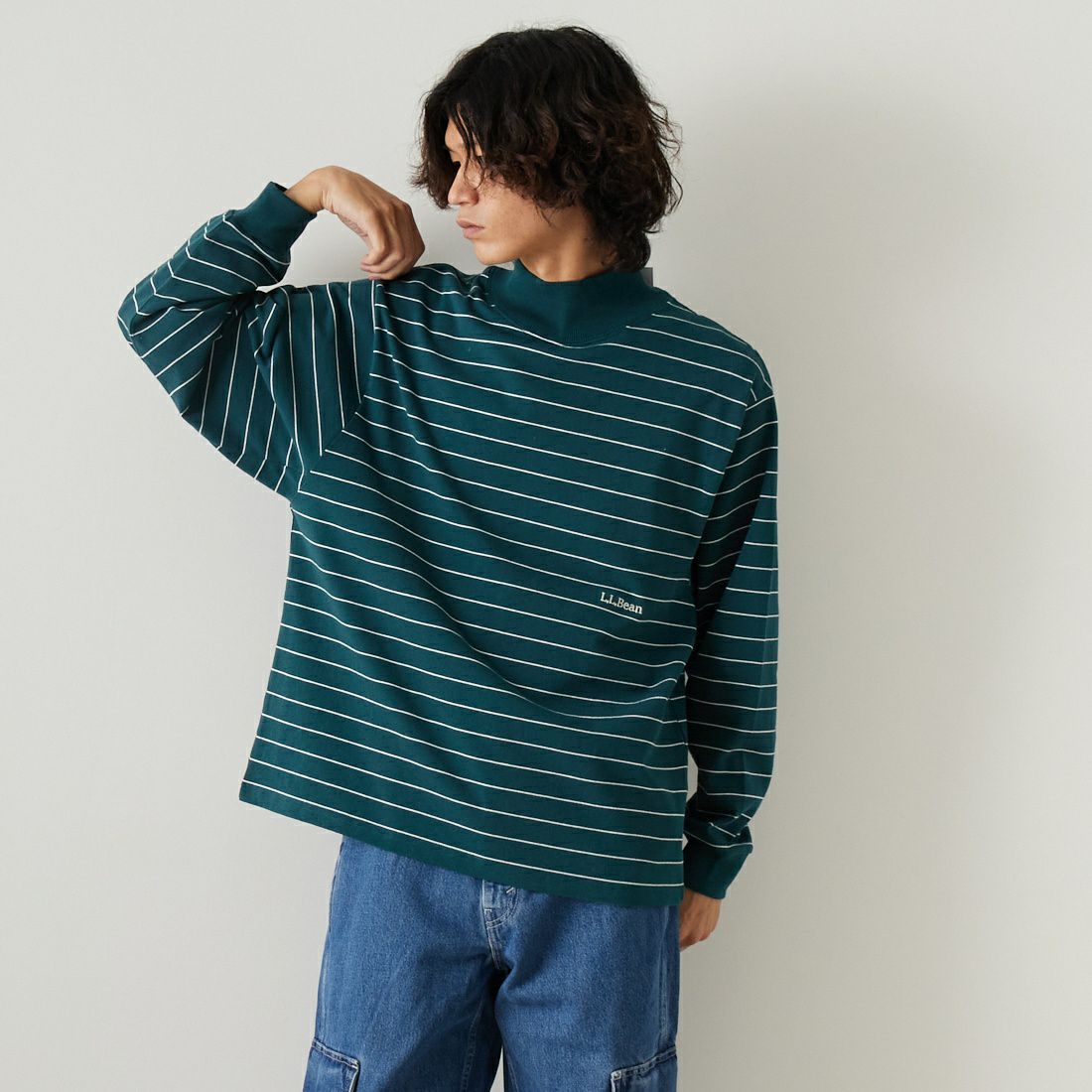 L.L.BEAN [エルエルビーン] UNION STRIPED モックネックカットソー