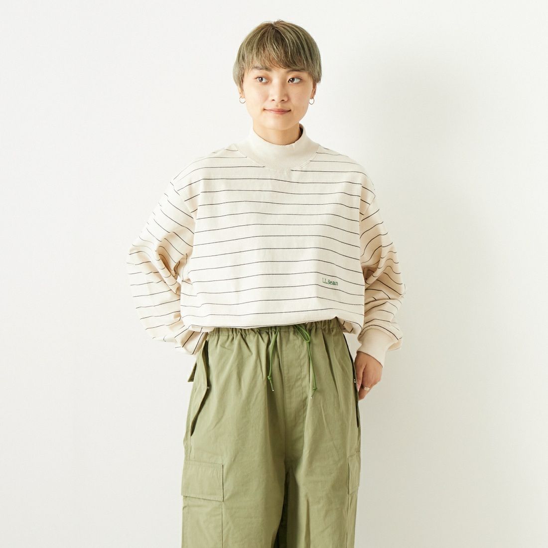 L.L.BEAN [エルエルビーン] UNION STRIPED モックネックカットソー [3475-3134]