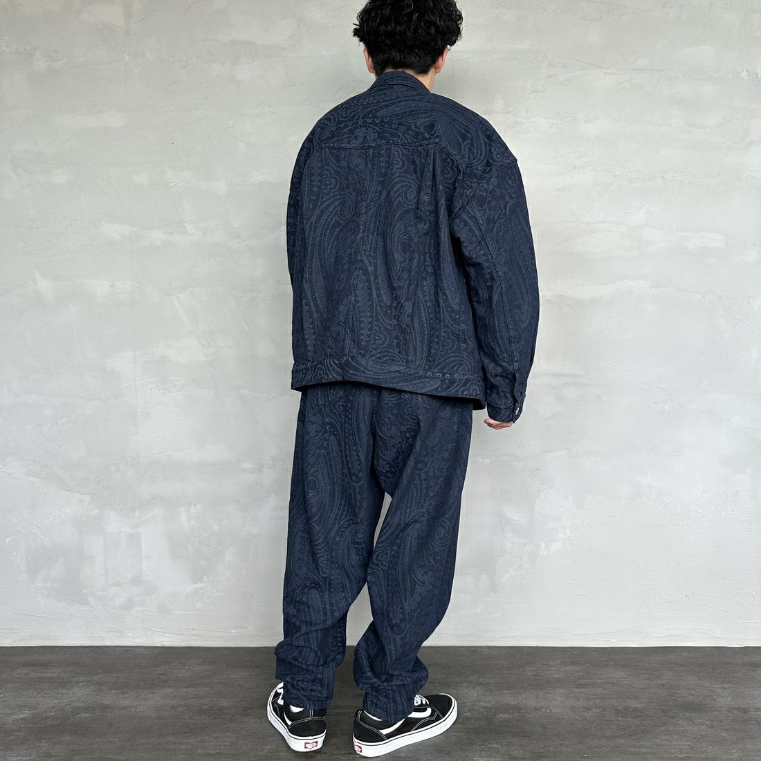 Noir Fabrik [ヌワールファブリック] ペイズリーデニムバルーンパンツ [NF-234-073] INDIGO&&モデル身長：168cm 着用サイズ：L&&