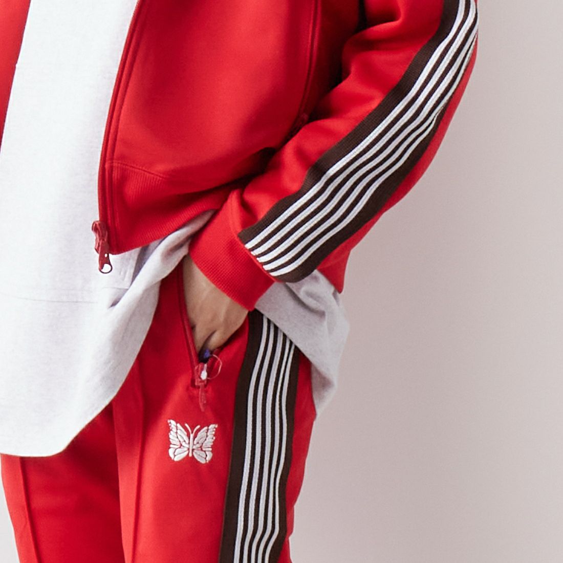 Needles [ニードルズ] 別注 ナロートラックパンツ [LQ447-JF] RED