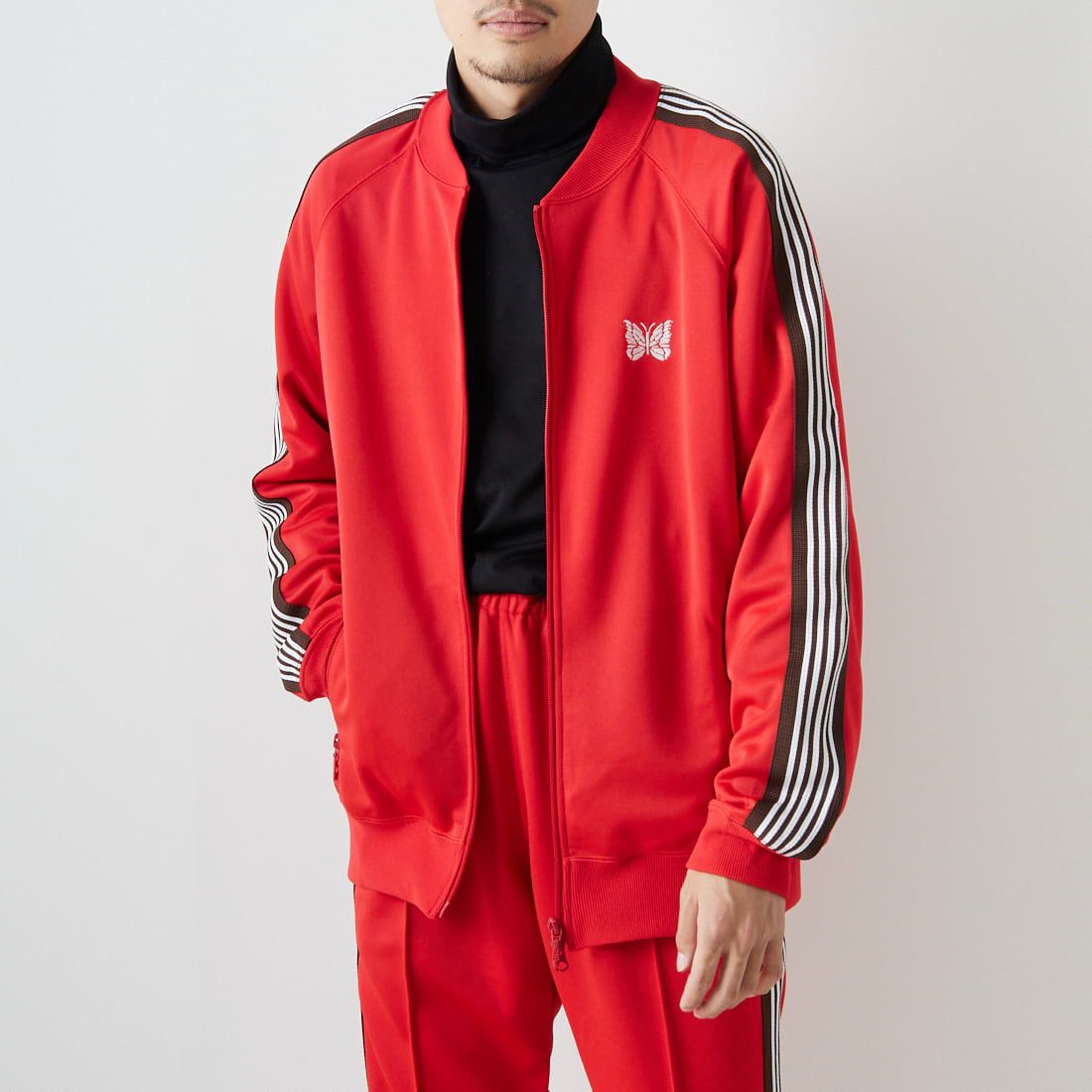 Needles [ニードルズ] 別注 R.C.トラックジャケット [LQ444-JF] RED &&モデル身長：168cm 着用サイズ：L&&
