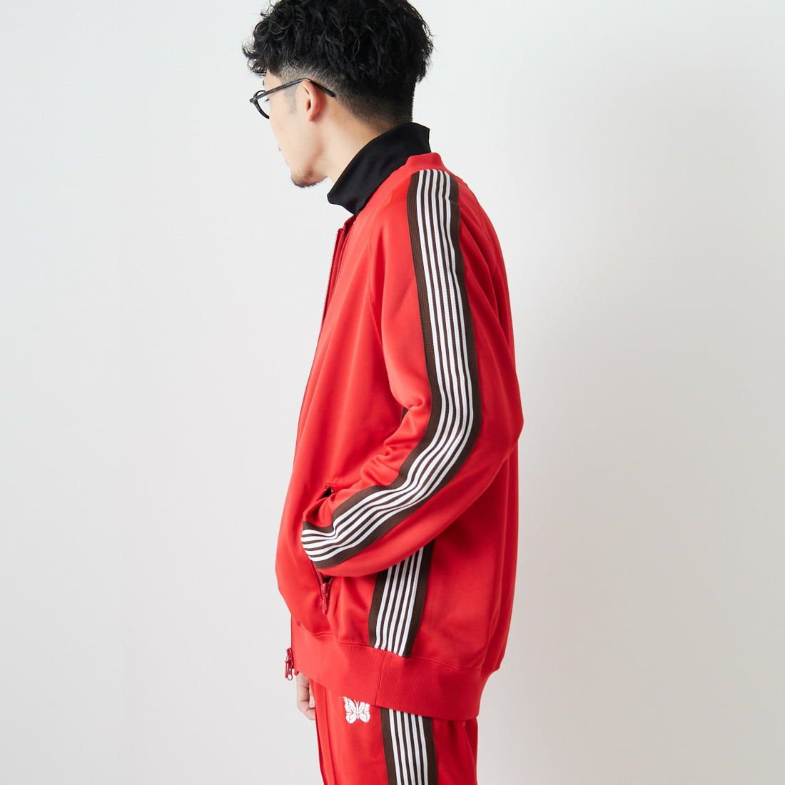 Needles [ニードルズ] 別注 R.C.トラックジャケット [LQ444-JF] RED &&モデル身長：168cm 着用サイズ：L&&