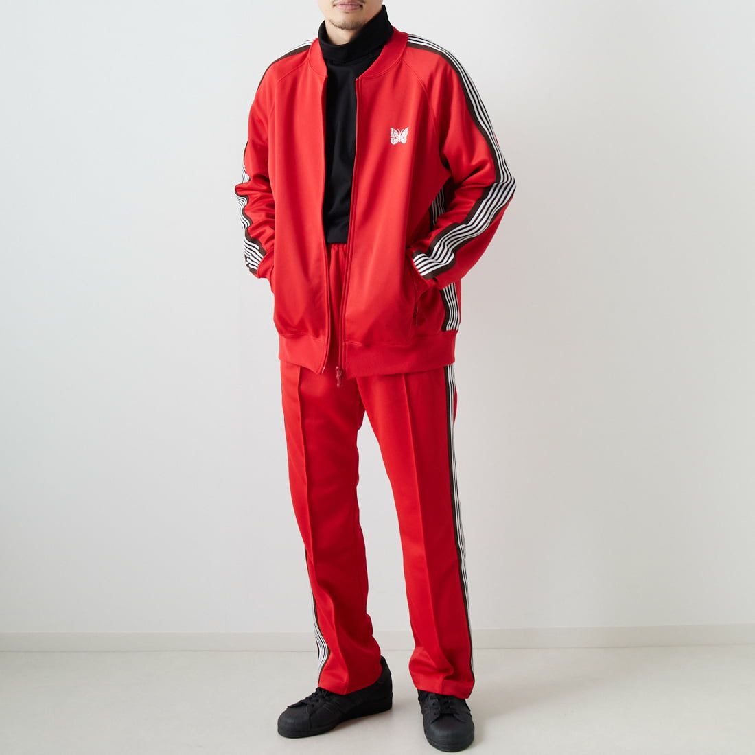 Needles [ニードルズ] 別注 R.C.トラックジャケット [LQ444-JF] RED &&モデル身長：168cm 着用サイズ：L&&