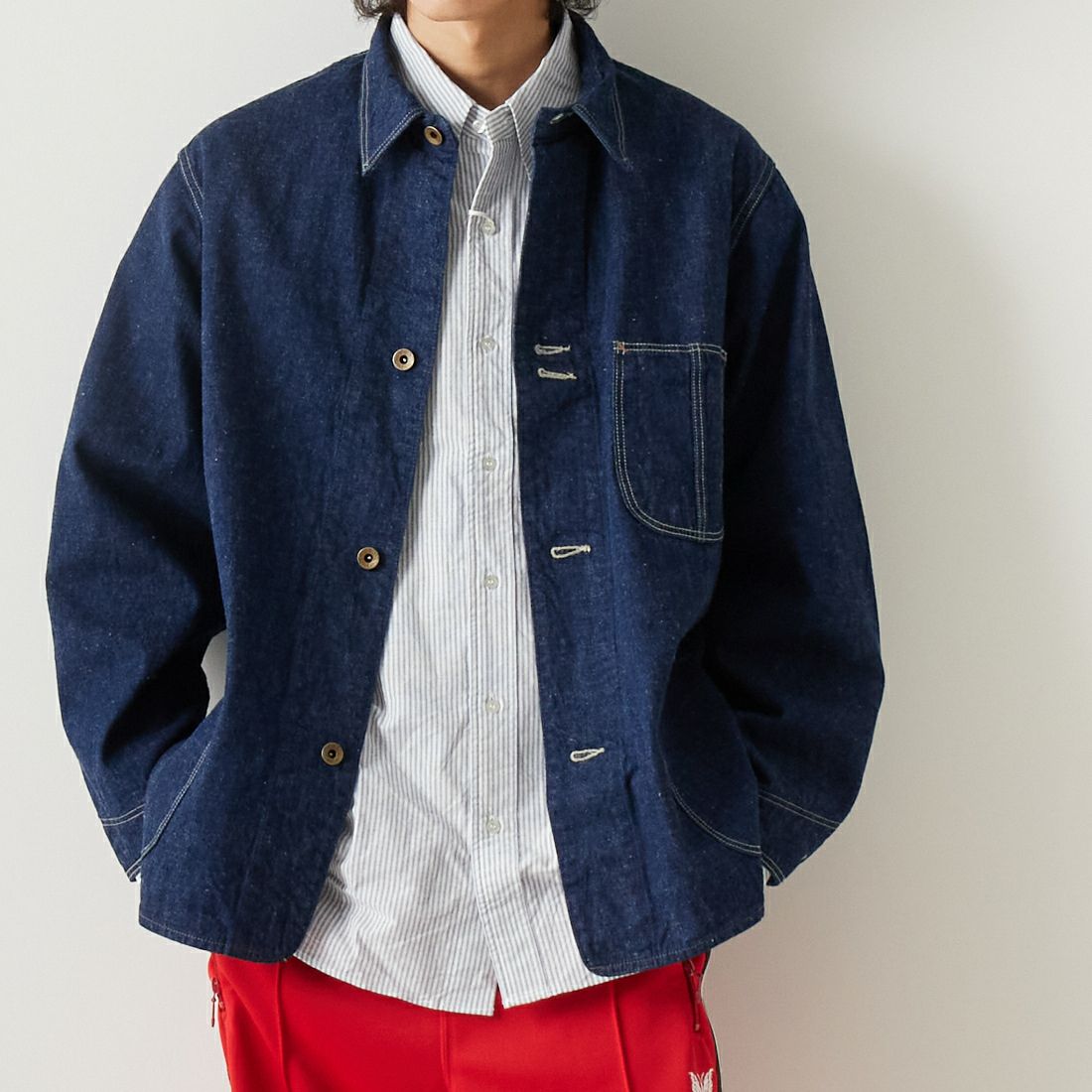 orSlow [オアスロウ] 1940S デニムカバーオール [01-6150] 81 ONEWASH &&モデル身長：182cm 着用サイズ：4&&