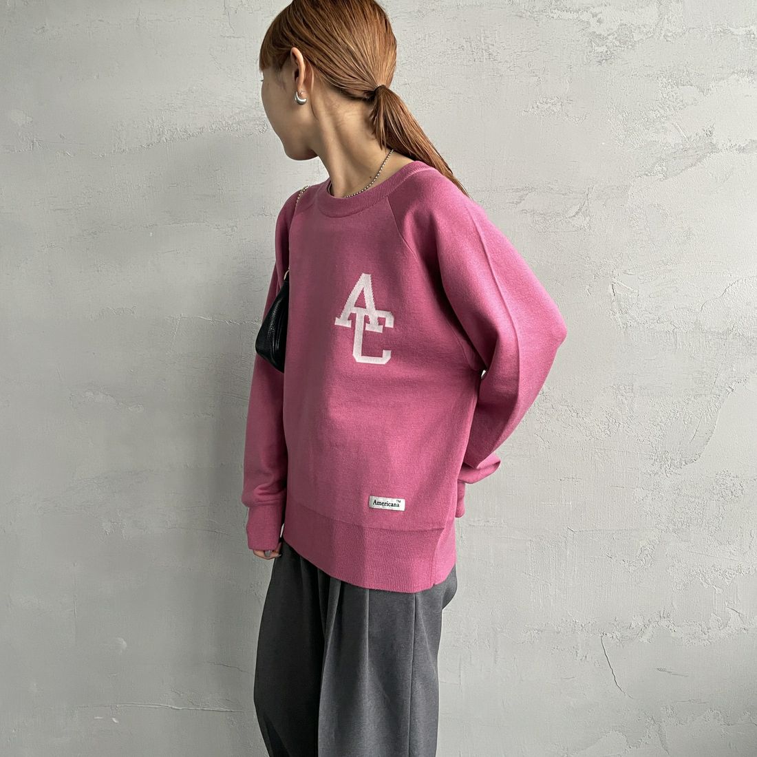 Americana × JEANS FACTORY [アメリカーナ × ジーンズファクトリー] 別注 カレッジデザインニット [ASO-C-001-2-JF]