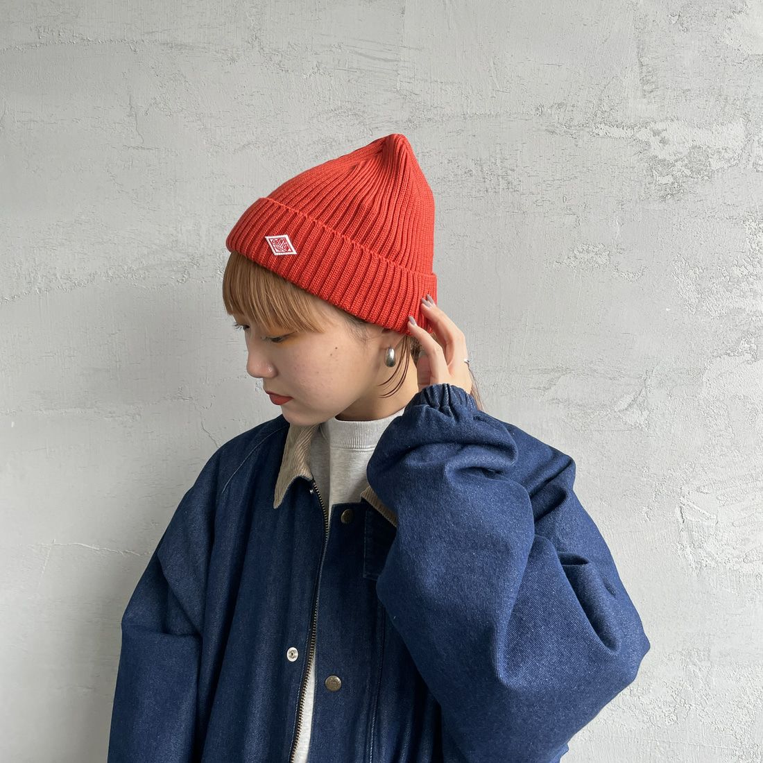 DANTON [ダントン] リブニットキャップ [DT-H0234BLG] APRICOT