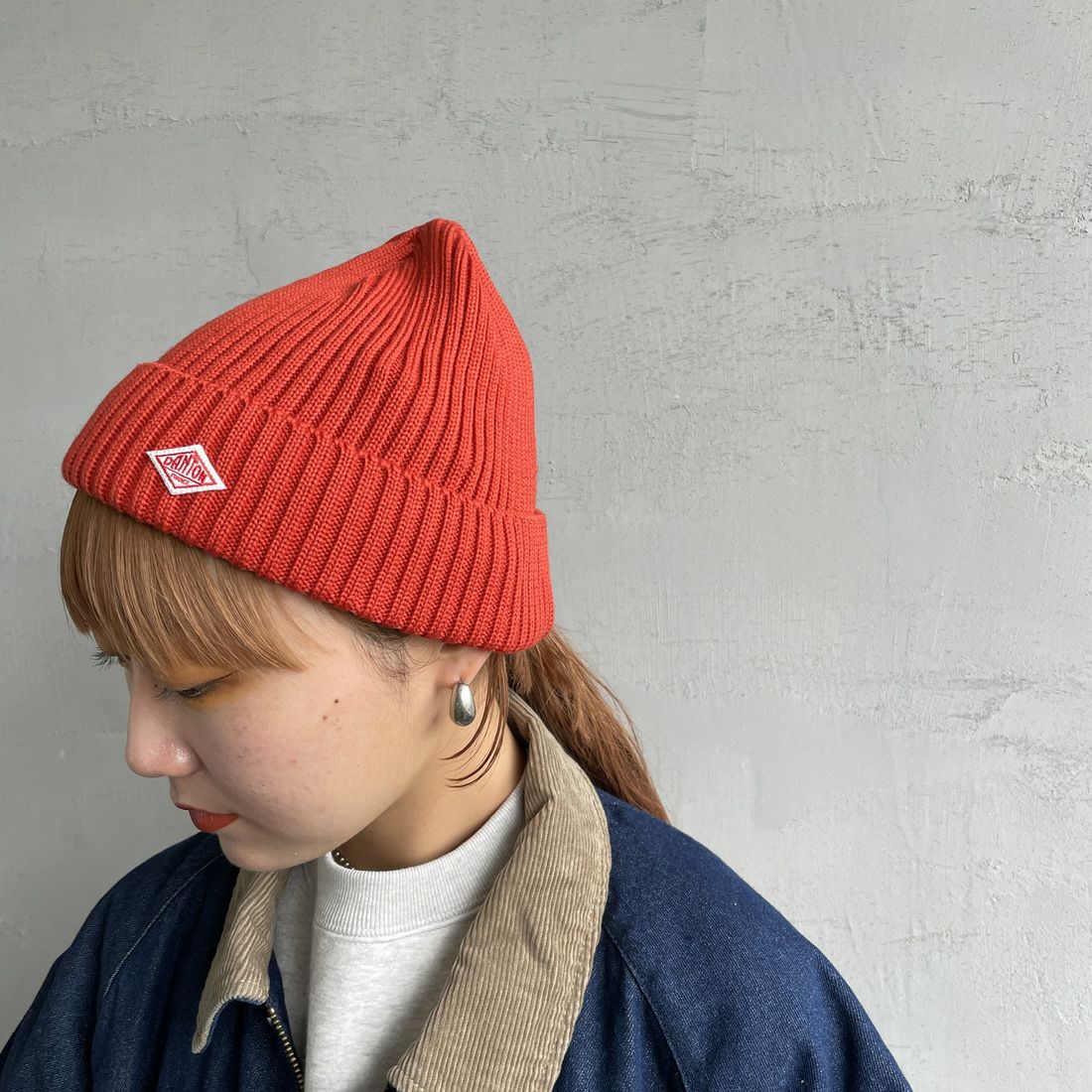 DANTON [ダントン] リブニットキャップ [DT-H0234BLG] APRICOT