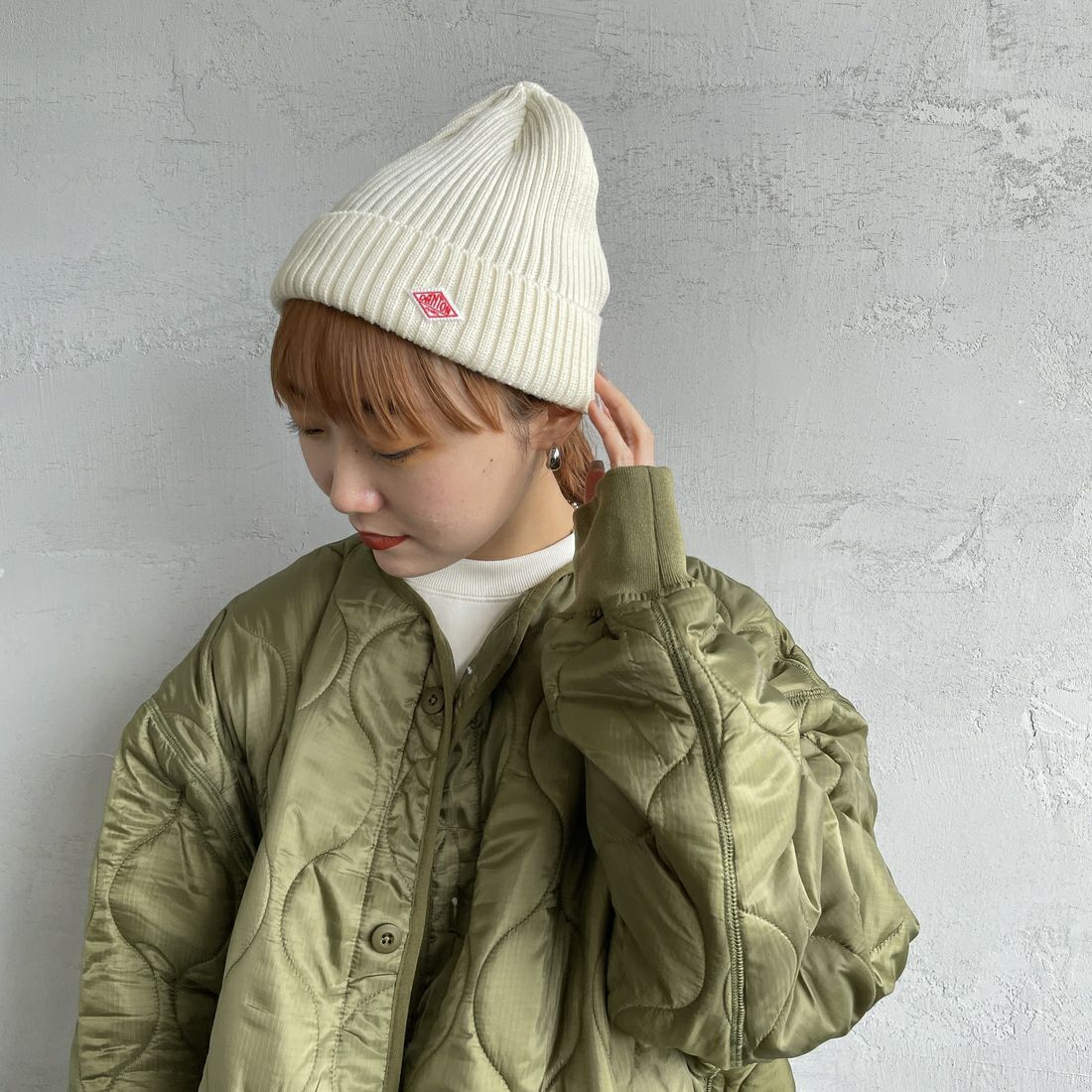 DANTON [ダントン] リブニットキャップ [DT-H0234BLG] IVORY