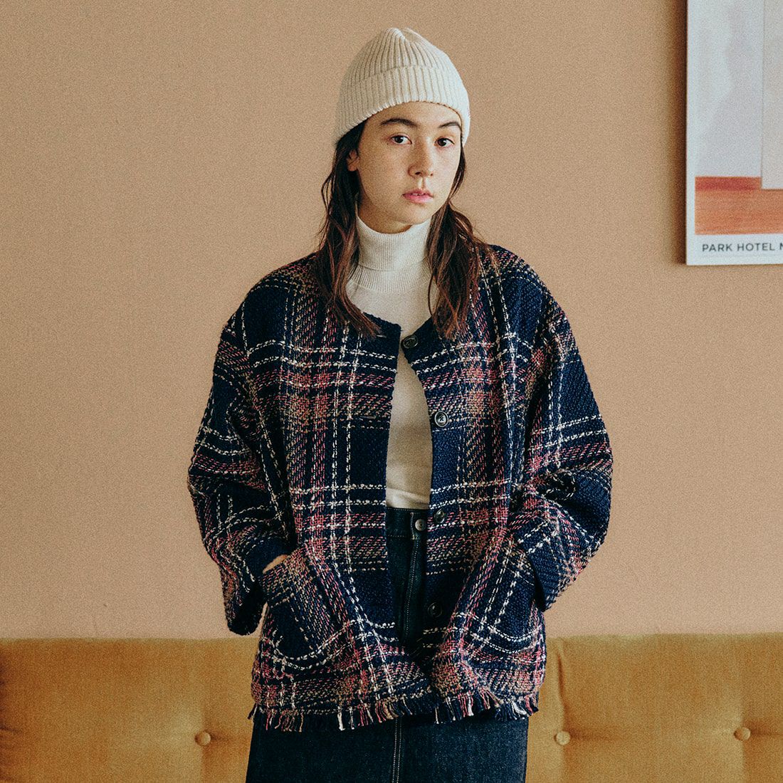 DANTON [ダントン] リブニットキャップ [DT-H0234BLG] IVORY