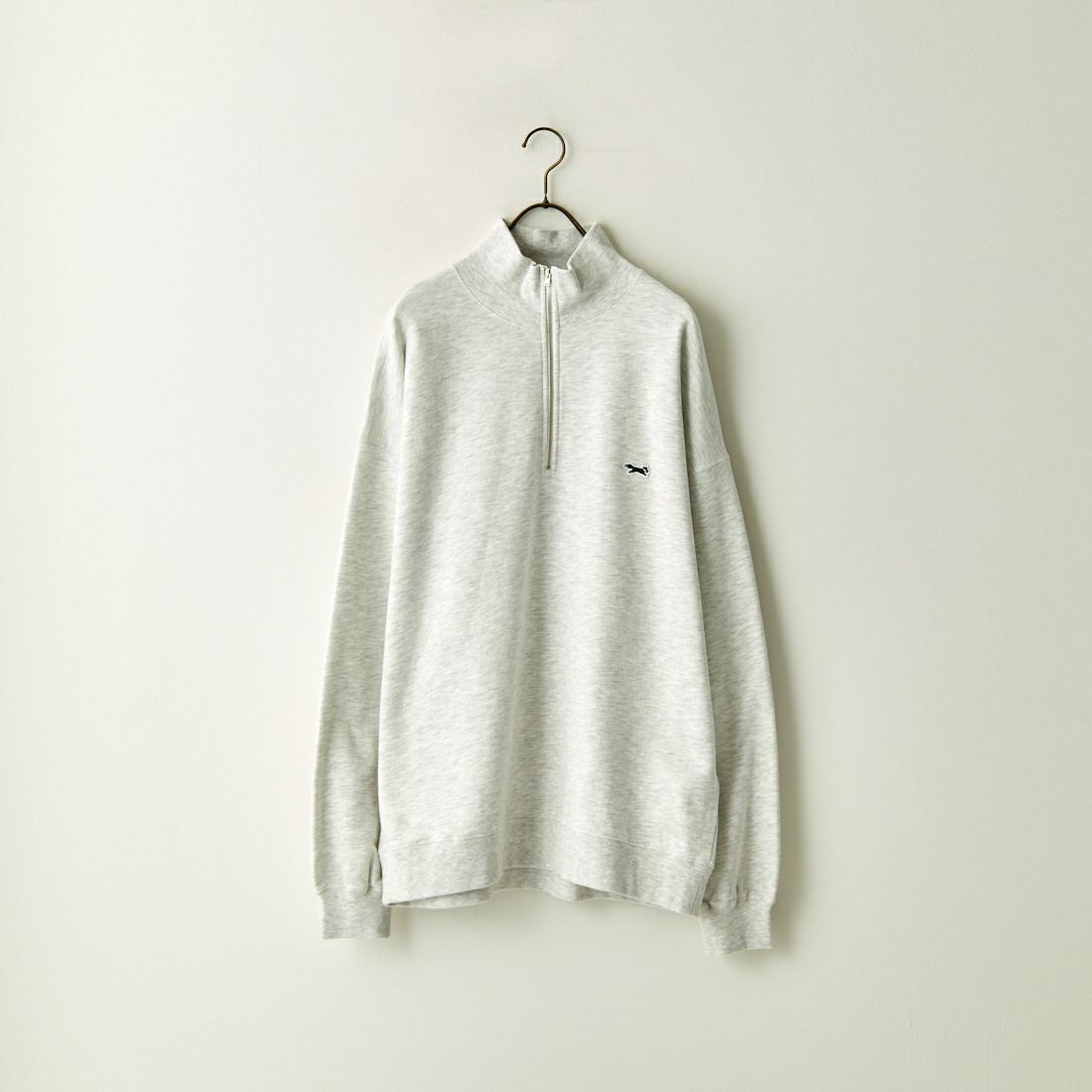 THE FOX [ザフォックス] 別注 ワンポイントロゴ ハーフジップスウェット [PN23F012-JF] ASH