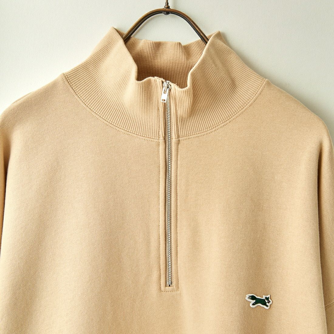 THE FOX [ザフォックス] 別注 ワンポイントロゴ ハーフジップスウェット [PN23F012-JF] SAND