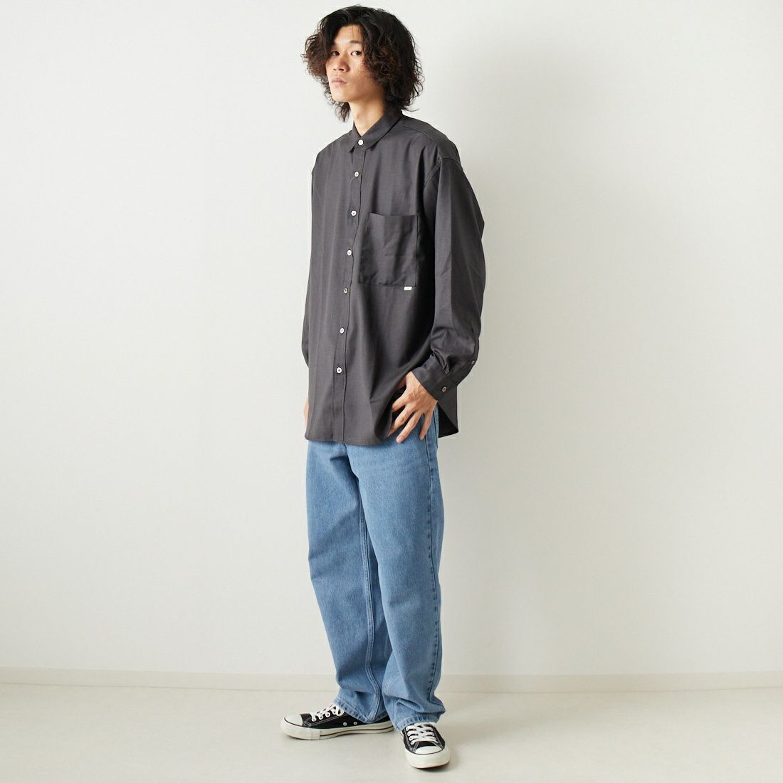 amne [アンヌ] ギャバジンクラシックシャツ [AMN-SH-041]｜ジーンズファクトリー公式通販サイト - JEANS FACTORY  Online Shop