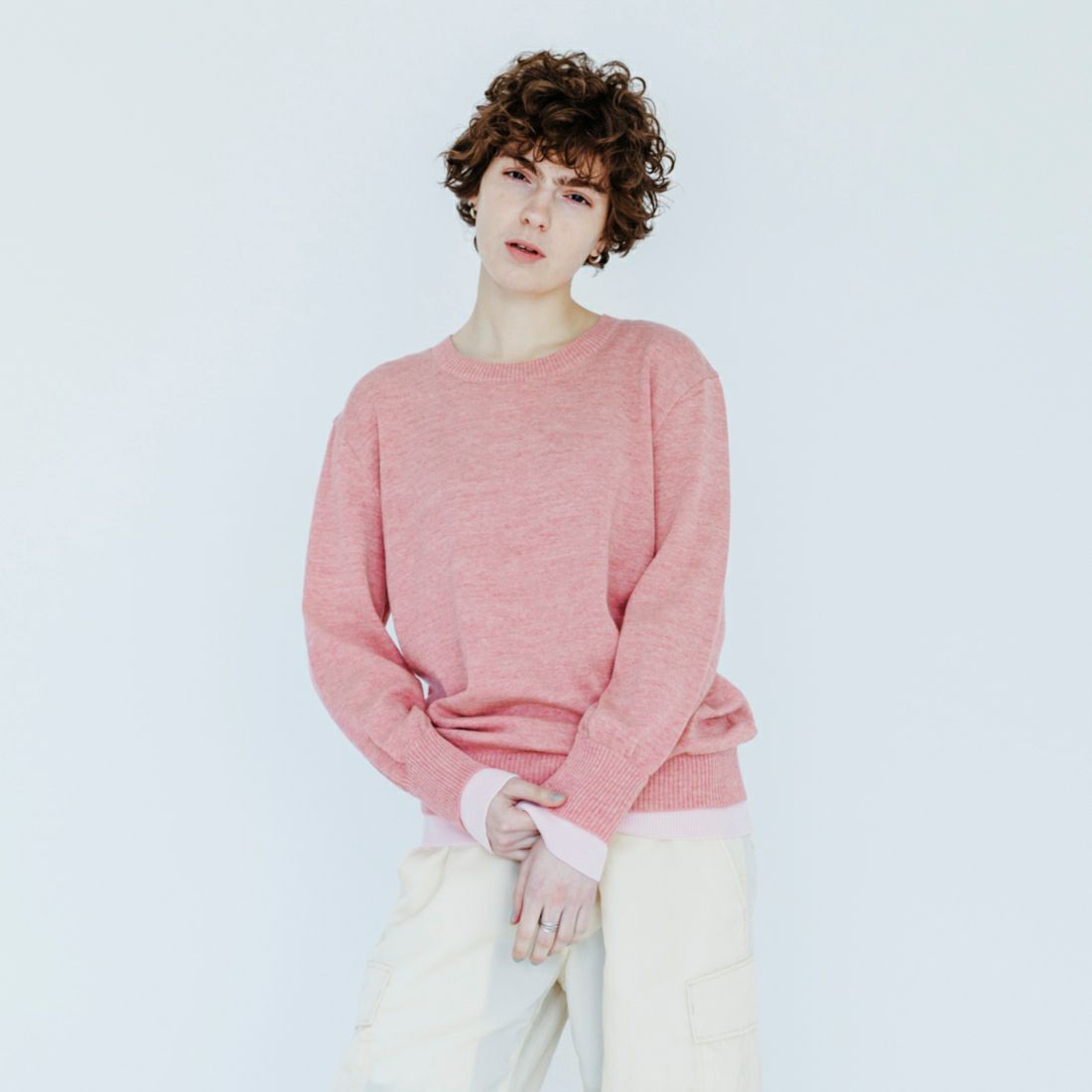 MEYAME/メヤメ レイヤードクルーネックニット LAYERED CREW NECK KNIT-