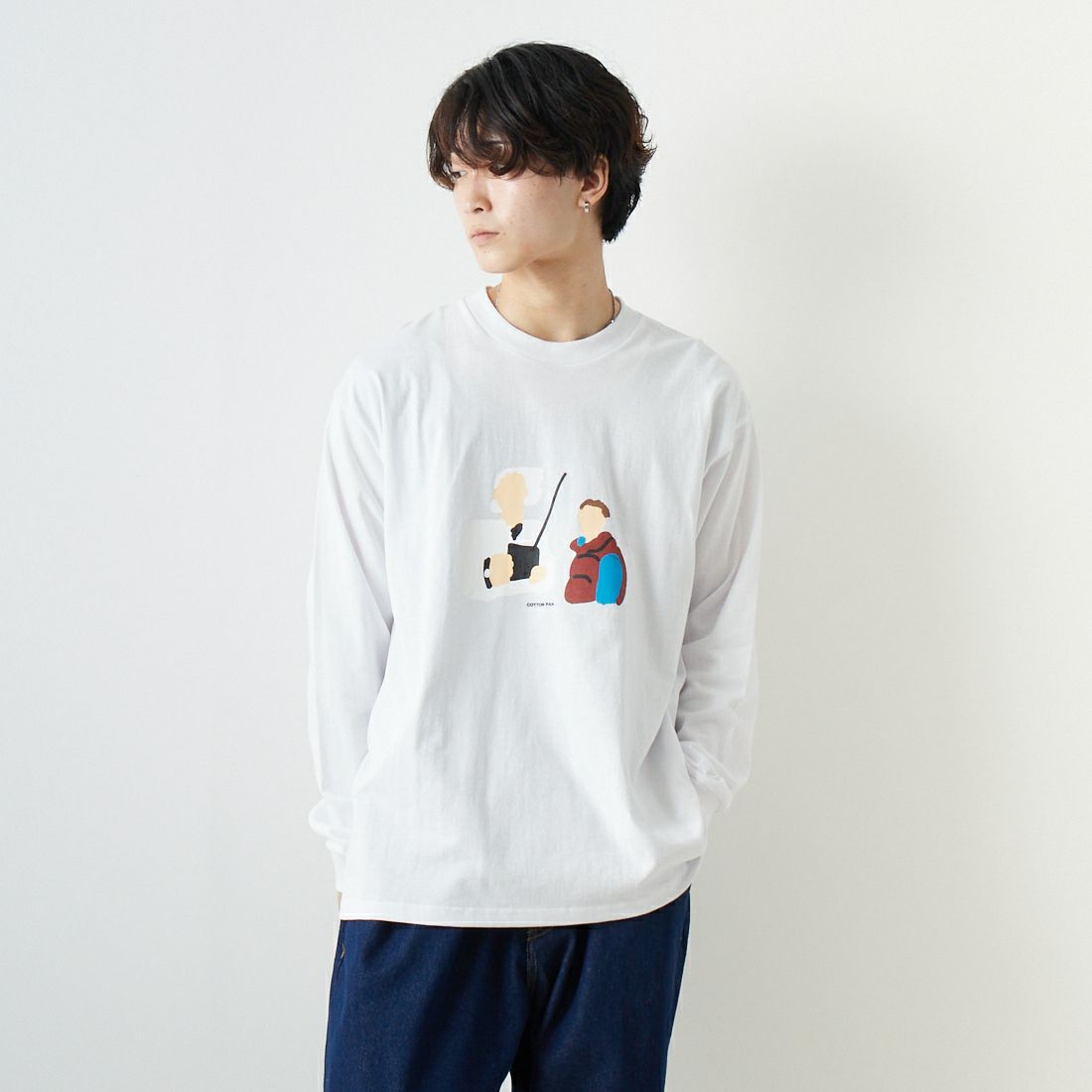 COTTON PAN [コットンパン] M&E ロングスリーブプリントTシャツ [M&E]