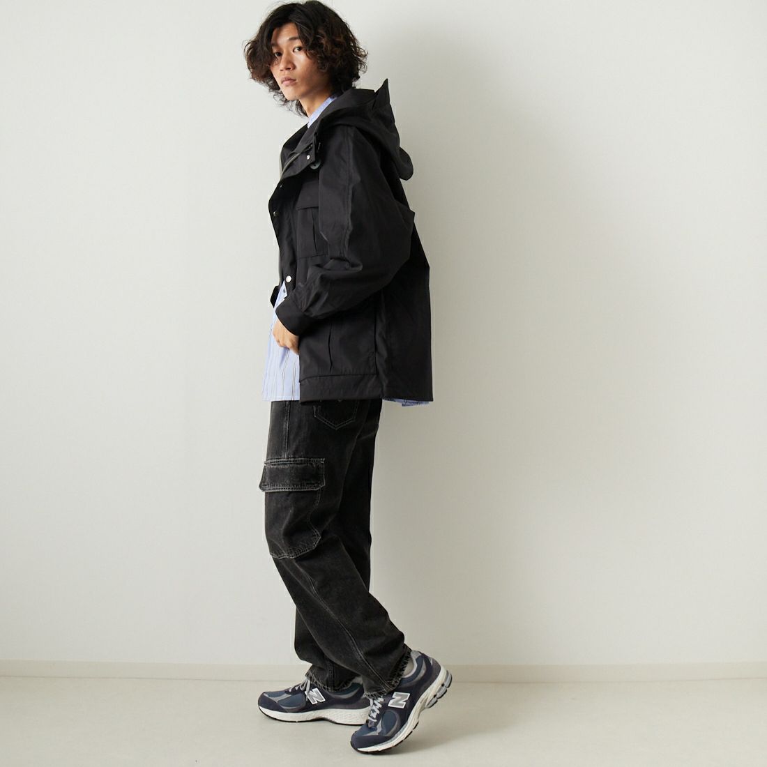 THE NORTH FACE PURPLE LABEL [ザ ノースフェイス パープルレーベル] 65/35 マウンテンパーカー [NP2352N] K BLACK &&モデル身長：182cm 着用サイズ：L&&