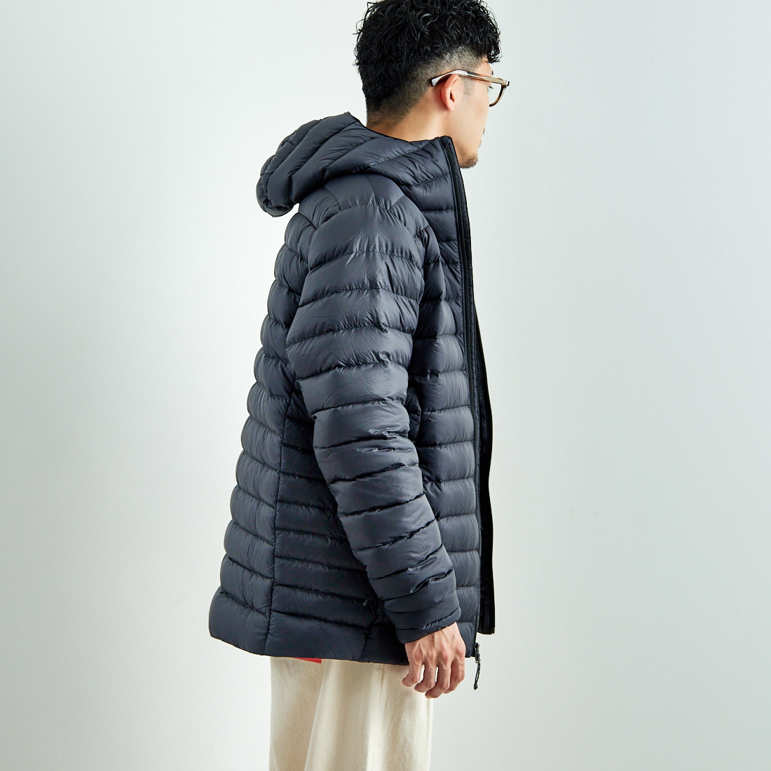patagonia [パタゴニア] メンズ ダウン セーター フーディ [84702] BLK &&モデル身長：168cm 着用サイズ：L&&