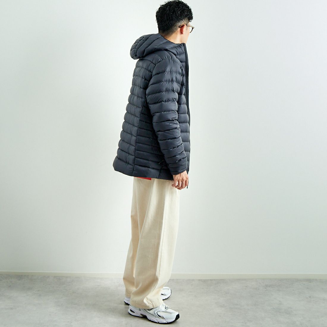 patagonia [パタゴニア] メンズ ダウン セーター フーディ [84702] BLK &&モデル身長：168cm 着用サイズ：L&&