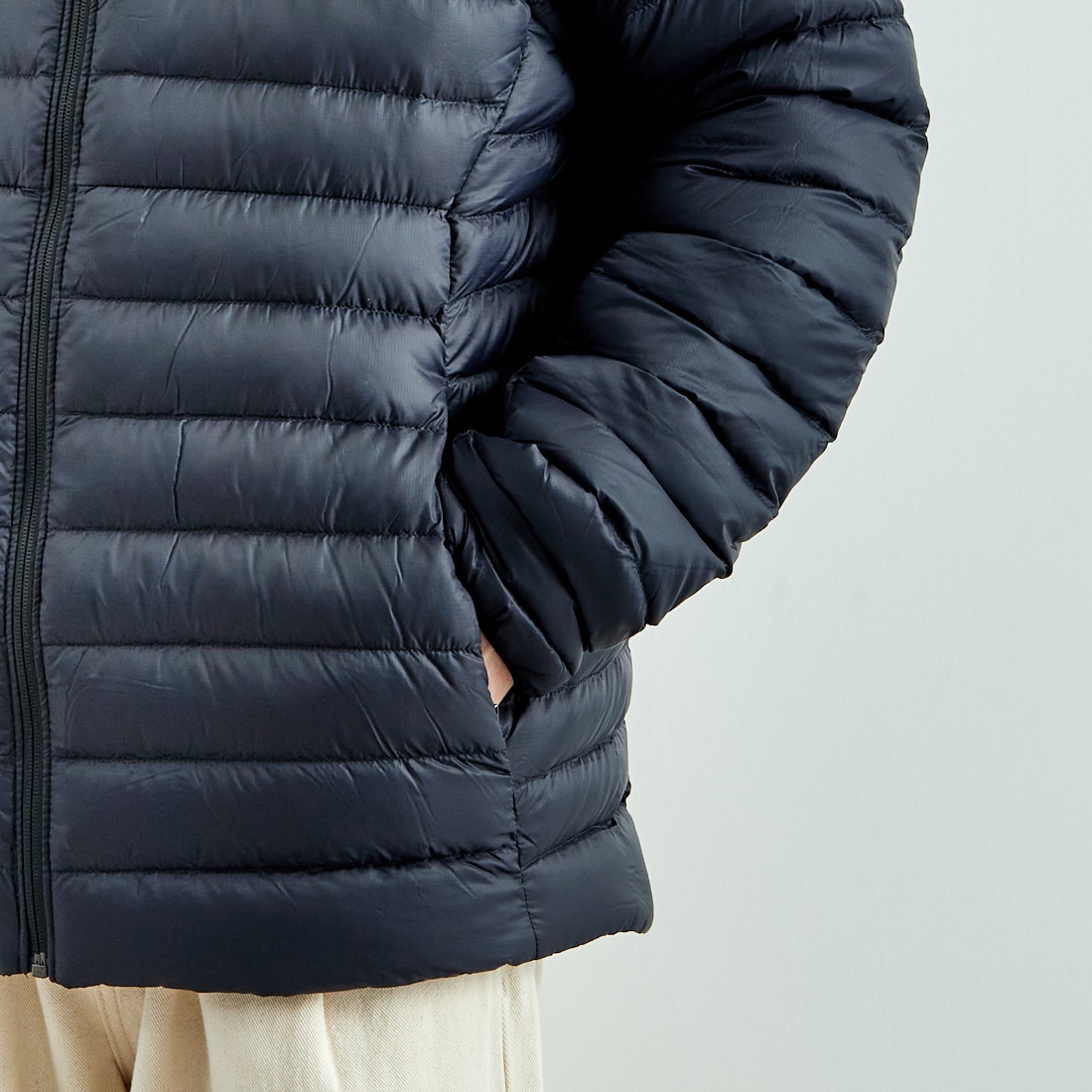 patagonia [パタゴニア] メンズ ダウン セーター フーディ [84702] BLK &&モデル身長：168cm 着用サイズ：L&&