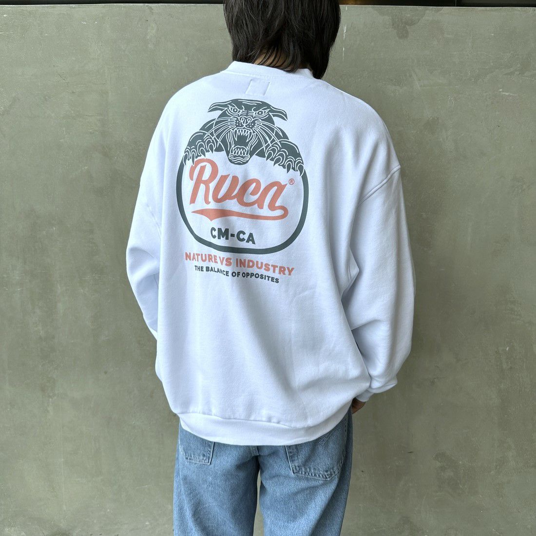 RVCA [ルーカ] PANTERO バックプリント クルーネックスウェット [BD042