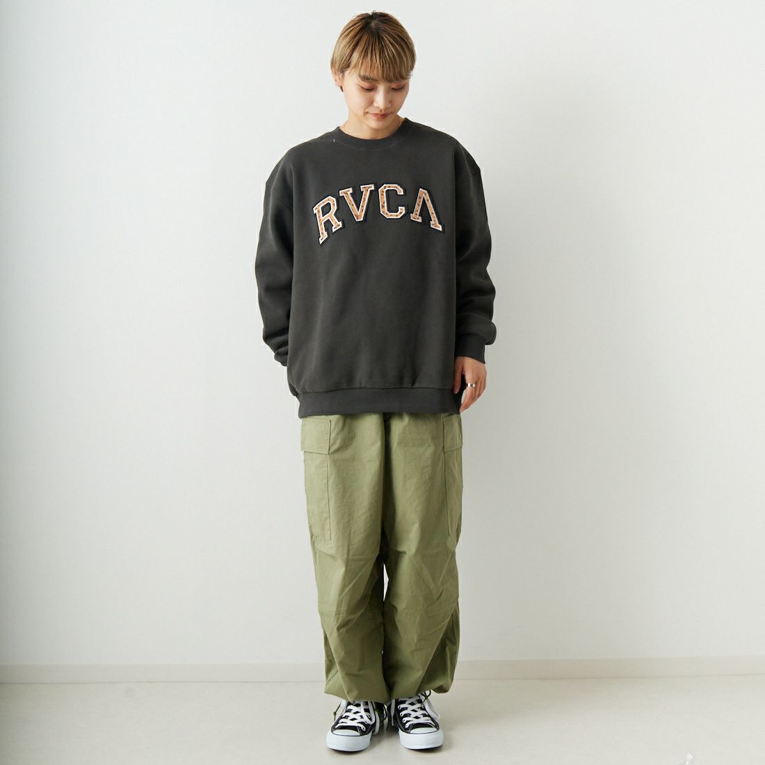 RVCA [ルーカ] アーチロゴ クルーネックスウェットシャツ [BD044-150