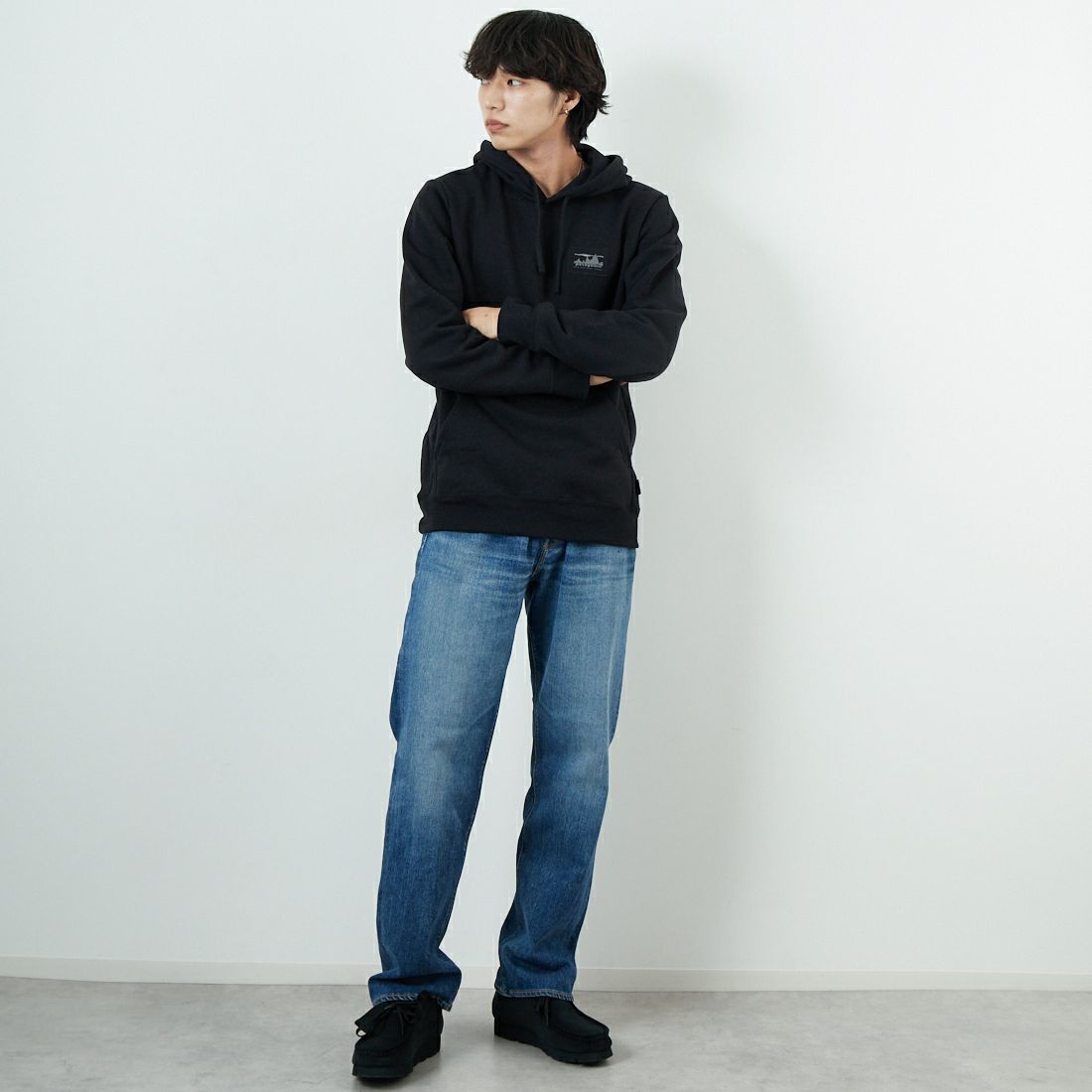 patagonia [パタゴニア] 73 スカイライン アップライザルフーディ [39678] INBK &&モデル身長：179cm 着用サイズ：M&&
