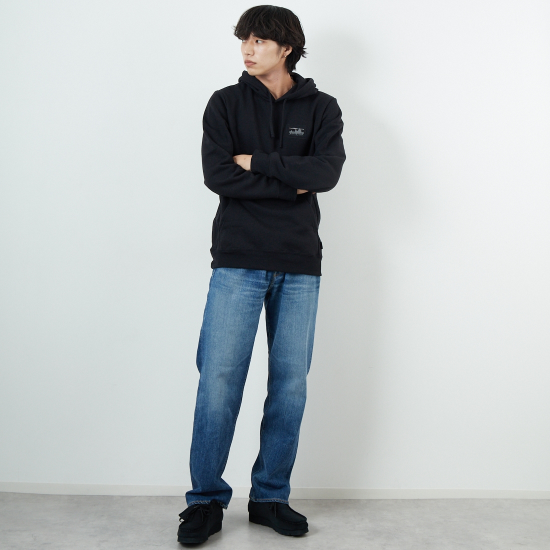 patagonia [パタゴニア] 73 スカイライン アップライザルフーディ [39678] INBK &&モデル身長：179cm 着用サイズ：M&&