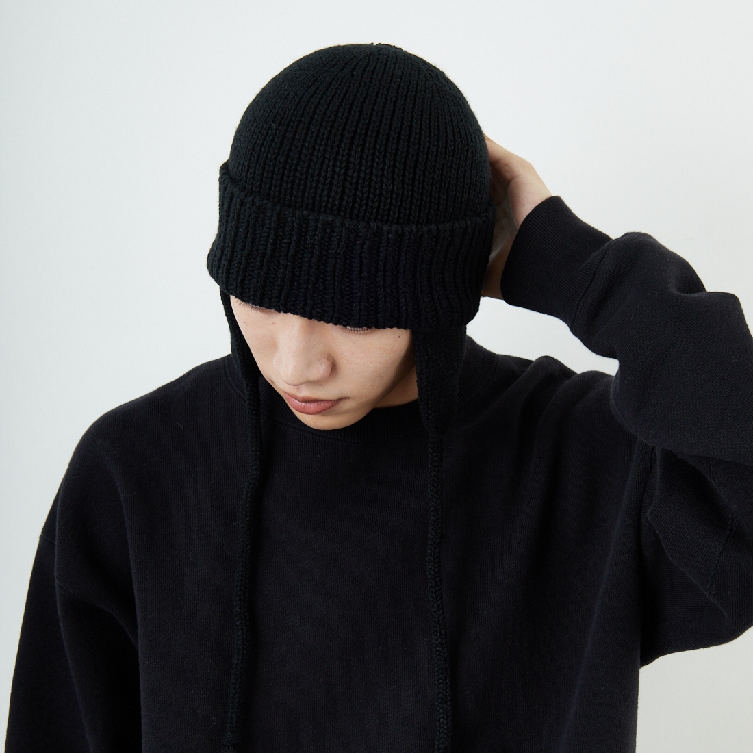 RACAL [ラカル] 耳当て付きニットキャップ [RL-21-1179] BLACK