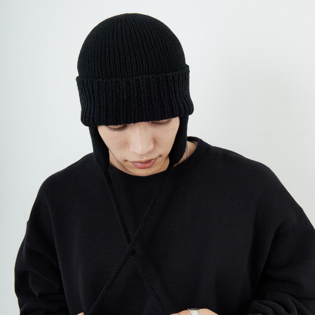 RACAL [ラカル] 耳当て付きニットキャップ [RL-21-1179] BLACK