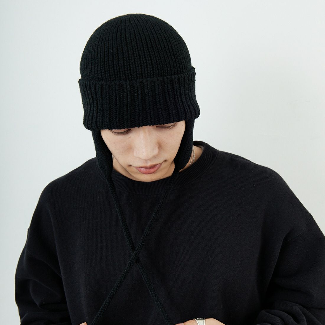 RACAL [ラカル] 耳当て付きニットキャップ [RL-21-1179] BLACK