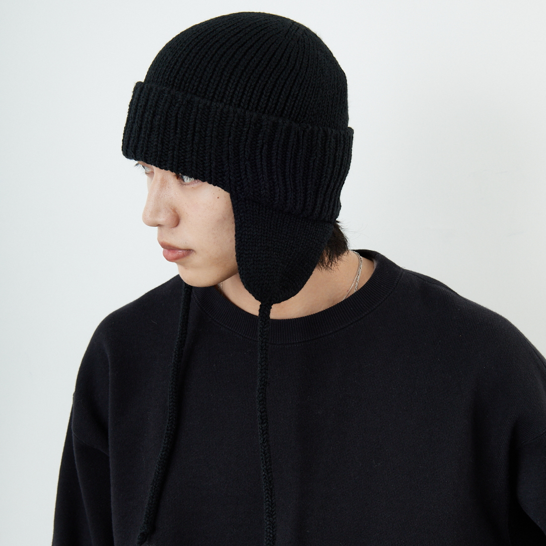 RACAL [ラカル] 耳当て付きニットキャップ [RL-21-1179] BLACK
