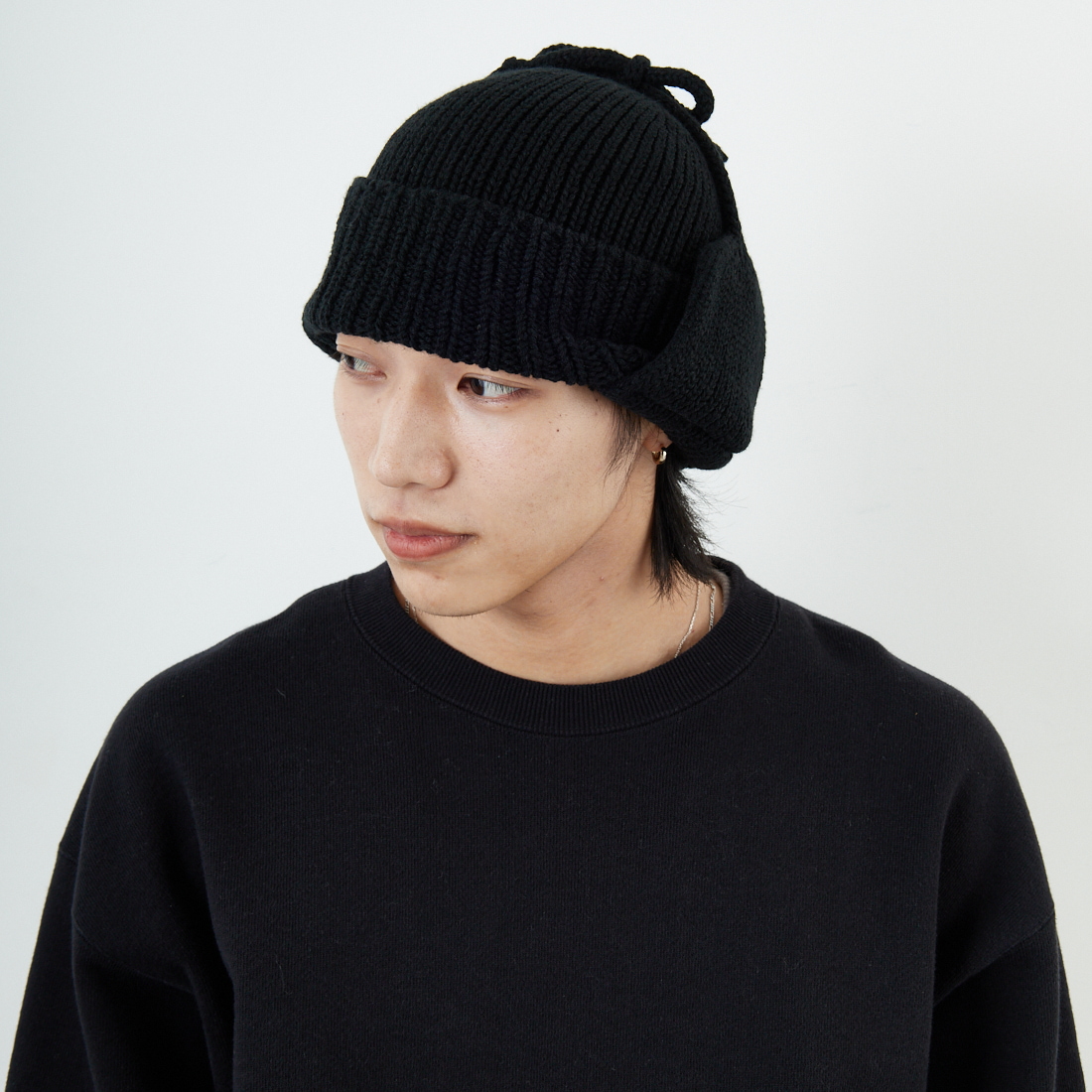 RACAL [ラカル] 耳当て付きニットキャップ [RL-21-1179] BLACK