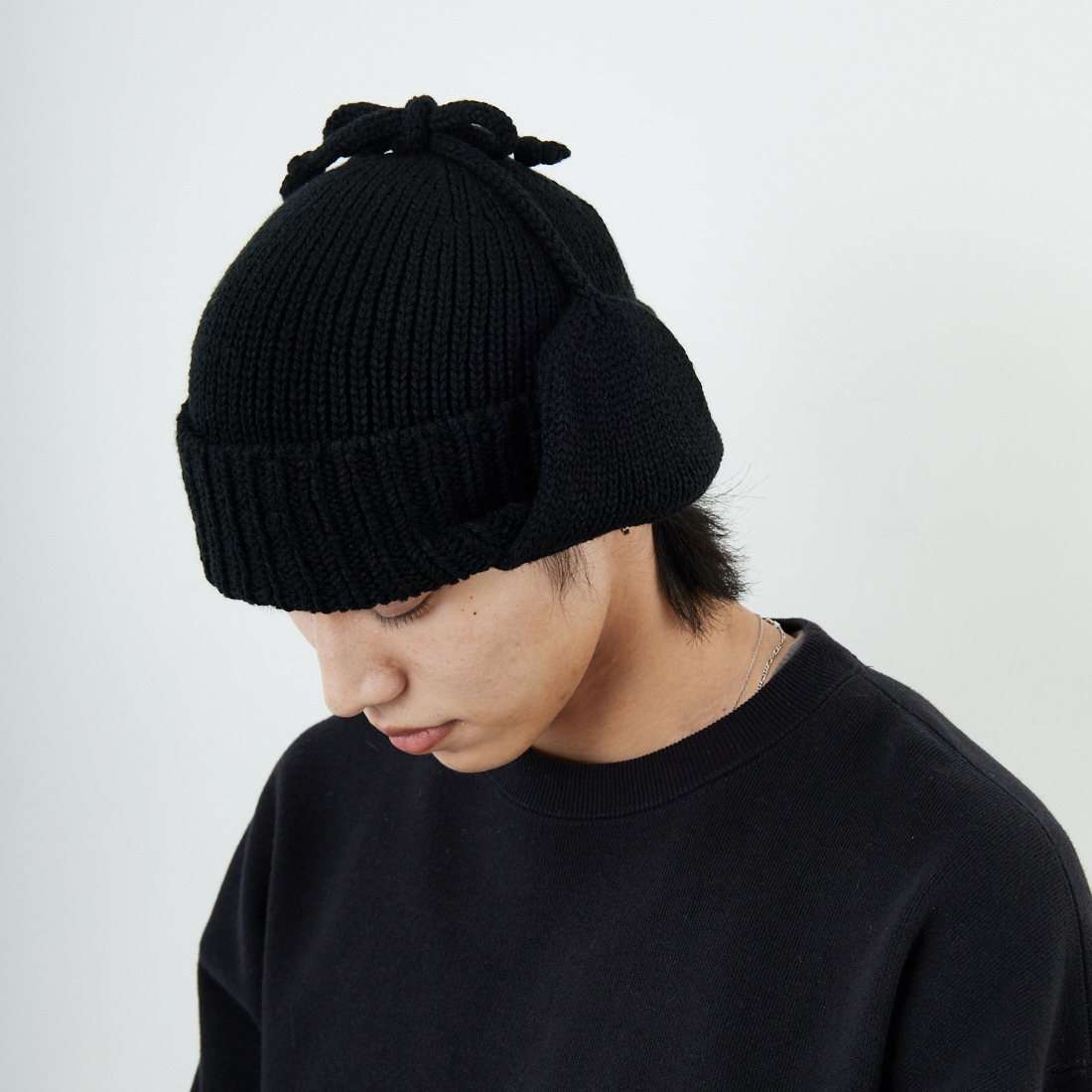 RACAL [ラカル] 耳当て付きニットキャップ [RL-21-1179] BLACK
