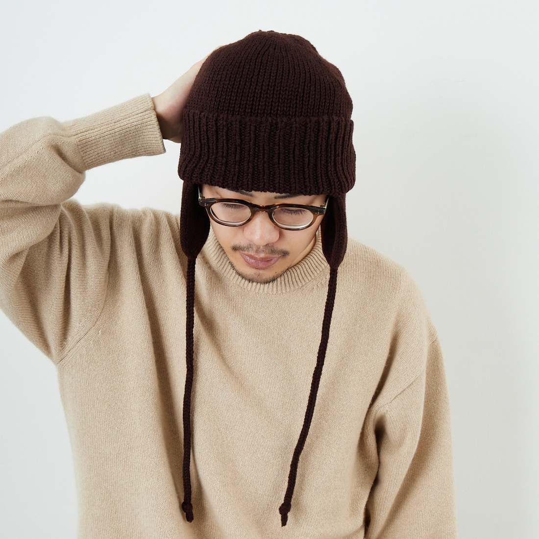 RACAL [ラカル] 耳当て付きニットキャップ [RL-21-1179] BROWN
