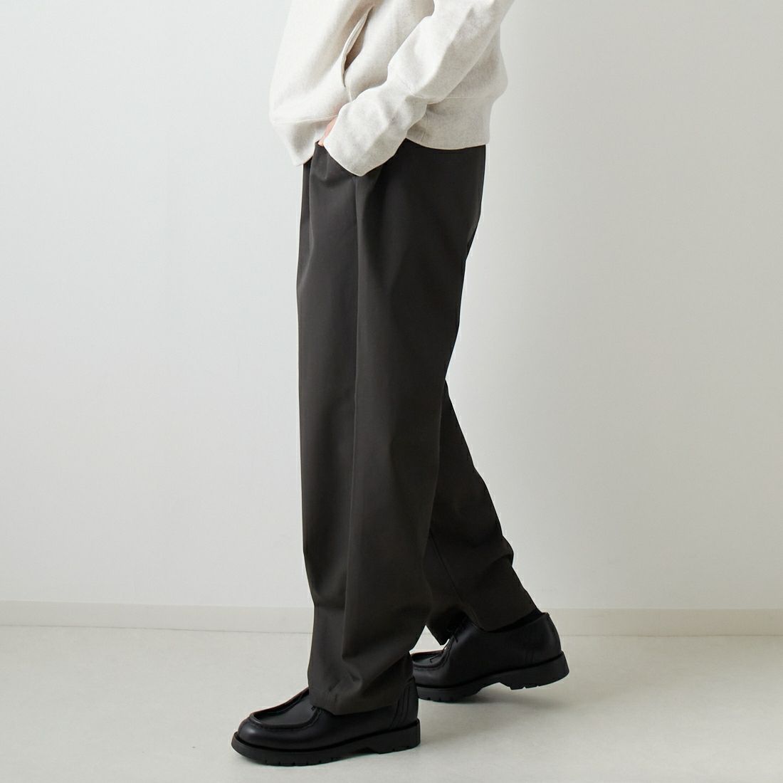 Jeans Factory Clothes [ジーンズファクトリークローズ] ウォームイージー リラクシングパンツ [9094] ﾌﾞﾗｯｸﾁｪｯｸ &&モデル身長：160cm 着用サイズ：38&&
