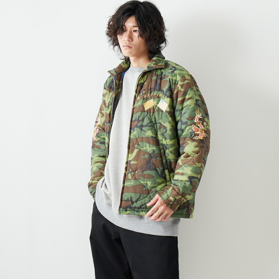 TAILOR TOYO [テーラートウヨウ] ベトナムライナージャケット [TT15396] 198 CAMOUF &&モデル身長：182cm 着用サイズ：L&&