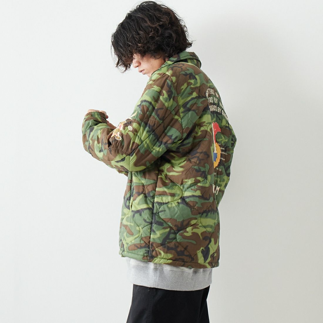 TAILOR TOYO [テーラートウヨウ] ベトナムライナージャケット [TT15396] 198 CAMOUF &&モデル身長：182cm 着用サイズ：L&&