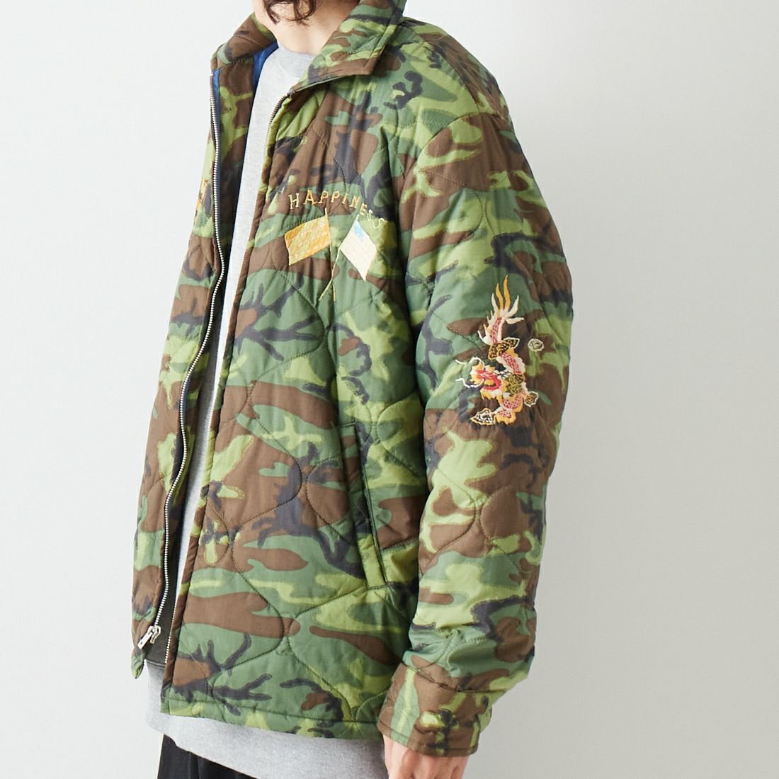 TAILOR TOYO [テーラートウヨウ] ベトナムライナージャケット [TT15396] 198 CAMOUF &&モデル身長：182cm 着用サイズ：L&&