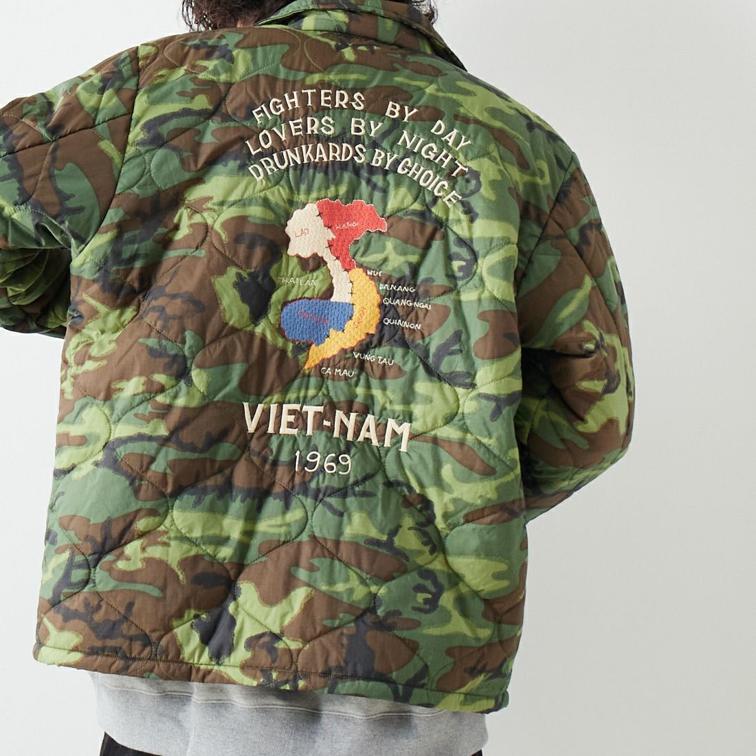 TAILOR TOYO [テーラートウヨウ] ベトナムライナージャケット [TT15396] 198 CAMOUF &&モデル身長：182cm 着用サイズ：L&&