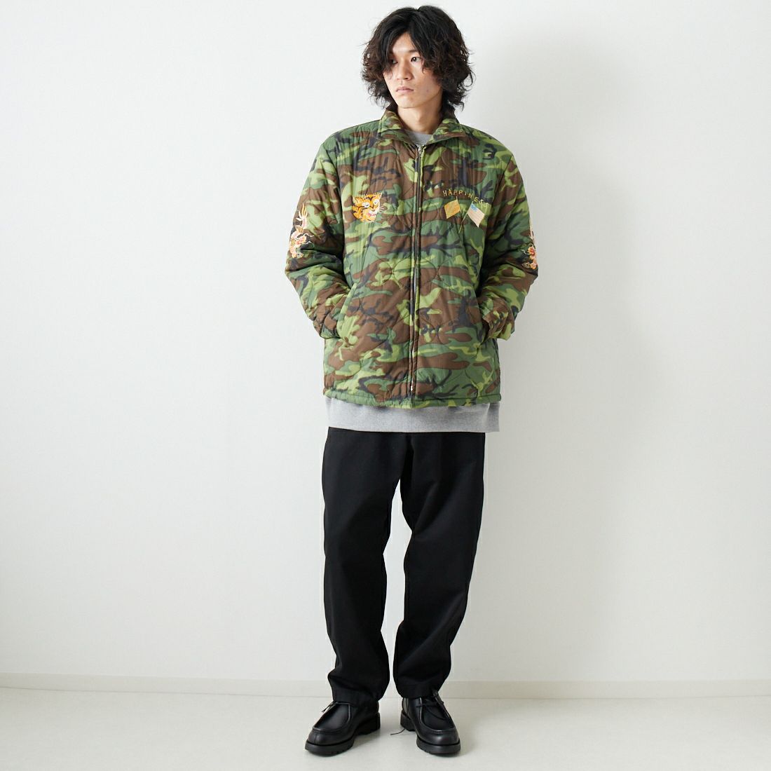 TAILOR TOYO [テーラートウヨウ] ベトナムライナージャケット [TT15396] 198 CAMOUF &&モデル身長：182cm 着用サイズ：L&&