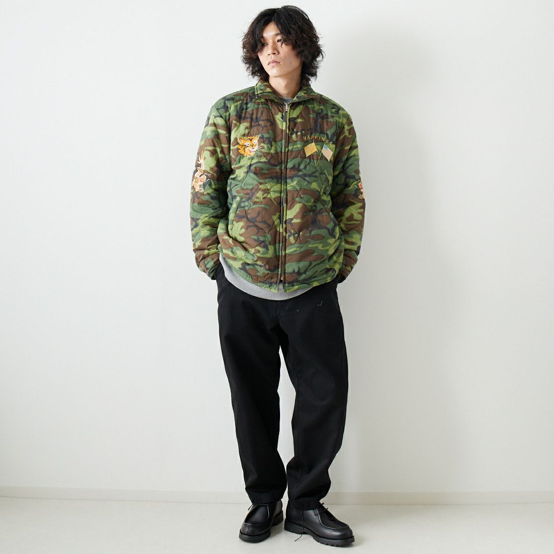 TAILOR TOYO [テーラートウヨウ] ベトナムライナージャケット [TT15396] 198 CAMOUF &&モデル身長：182cm 着用サイズ：L&&