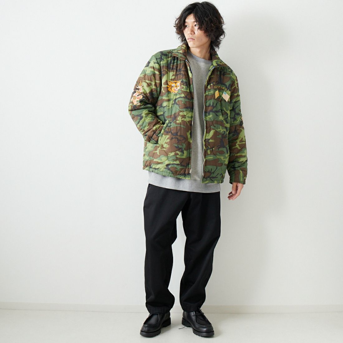TAILOR TOYO [テーラートウヨウ] ベトナムライナージャケット [TT15396] 198 CAMOUF &&モデル身長：182cm 着用サイズ：L&&
