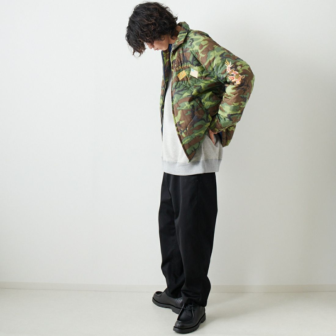 TAILOR TOYO [テーラートウヨウ] ベトナムライナージャケット [TT15396] 198 CAMOUF &&モデル身長：182cm 着用サイズ：L&&