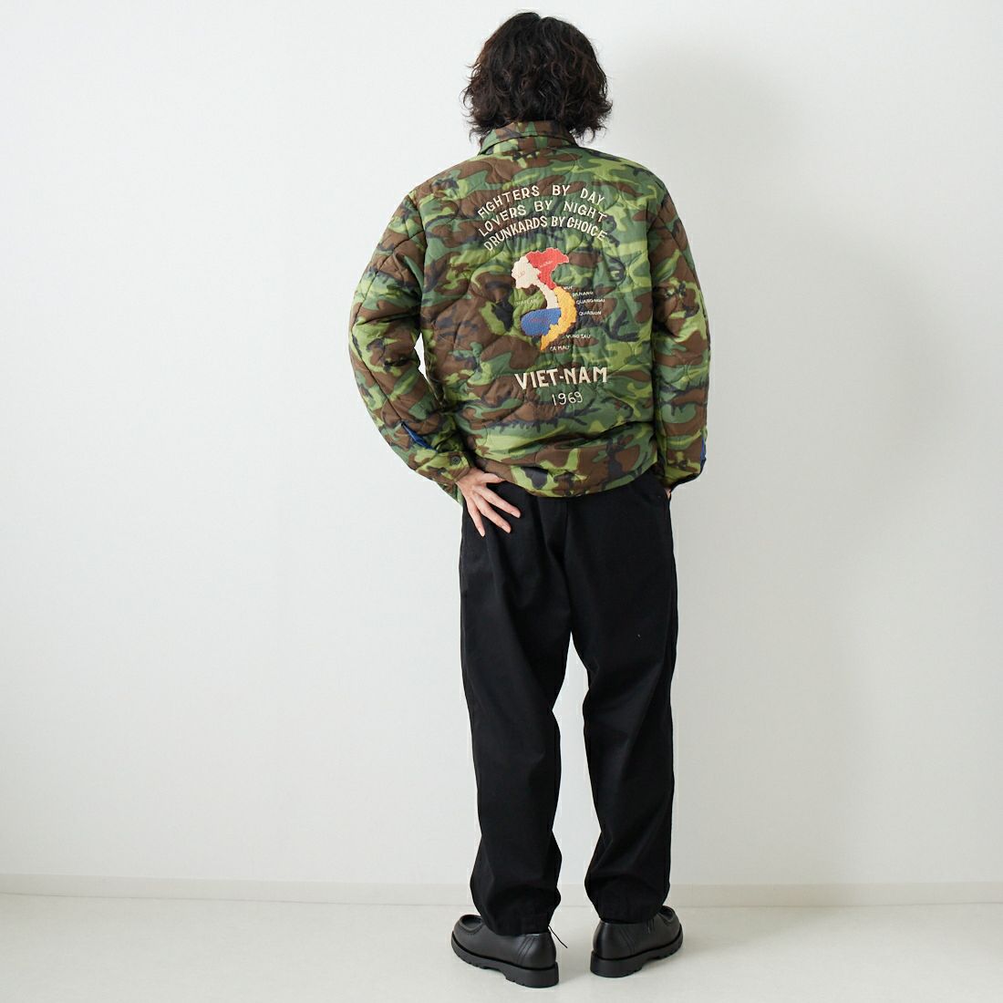 TAILOR TOYO [テーラートウヨウ] ベトナムライナージャケット [TT15396] 198 CAMOUF &&モデル身長：182cm 着用サイズ：L&&